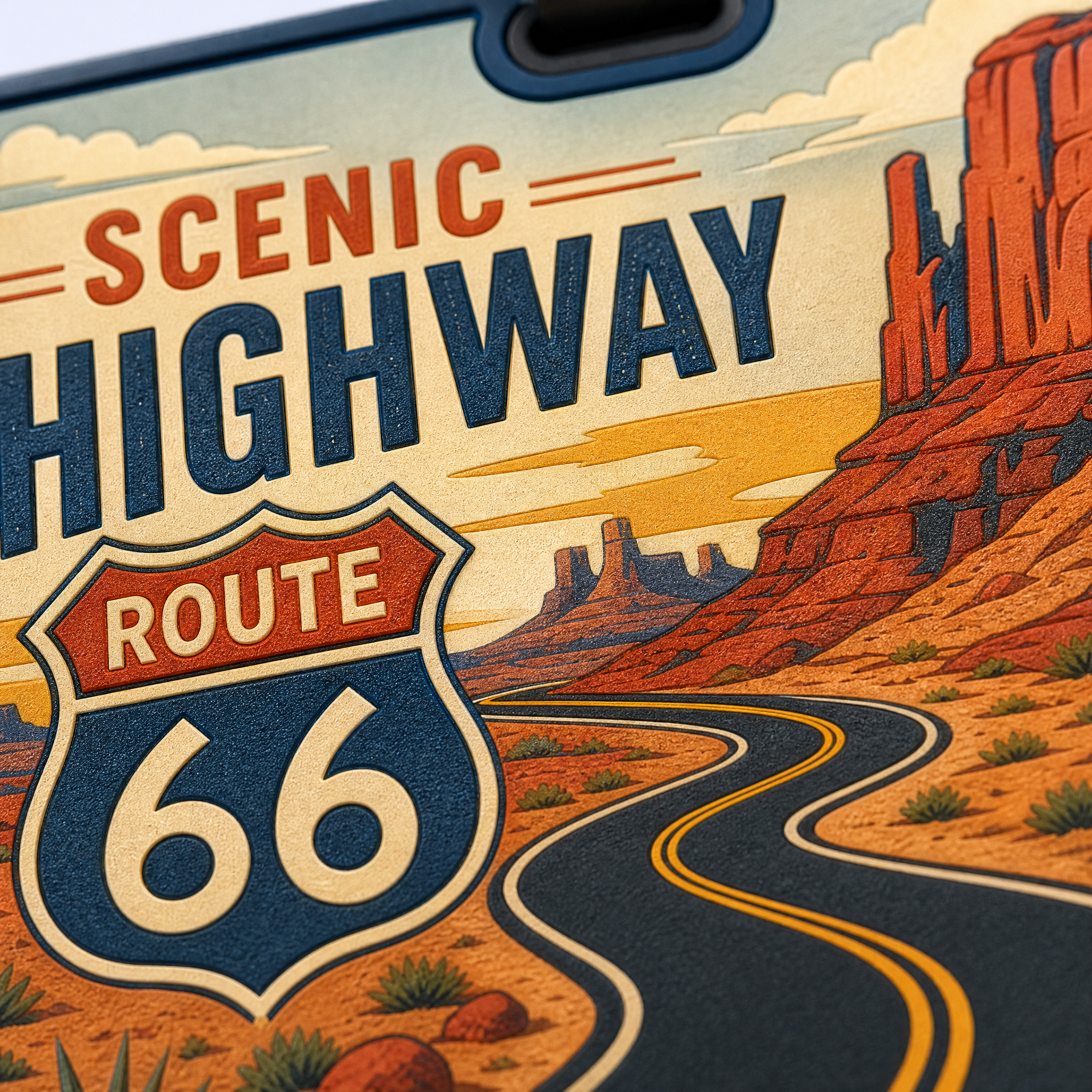 Custom 3D Soft PVC Route 66 Luggage Tags · American Scenic Highway & Desert Canyon Suitcase Identifiers Wholesale