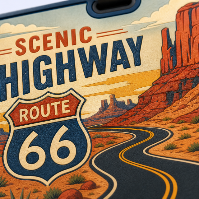 Custom 3D Soft PVC Route 66 Luggage Tags · American Scenic Highway & Desert Canyon Suitcase Identifiers Wholesale