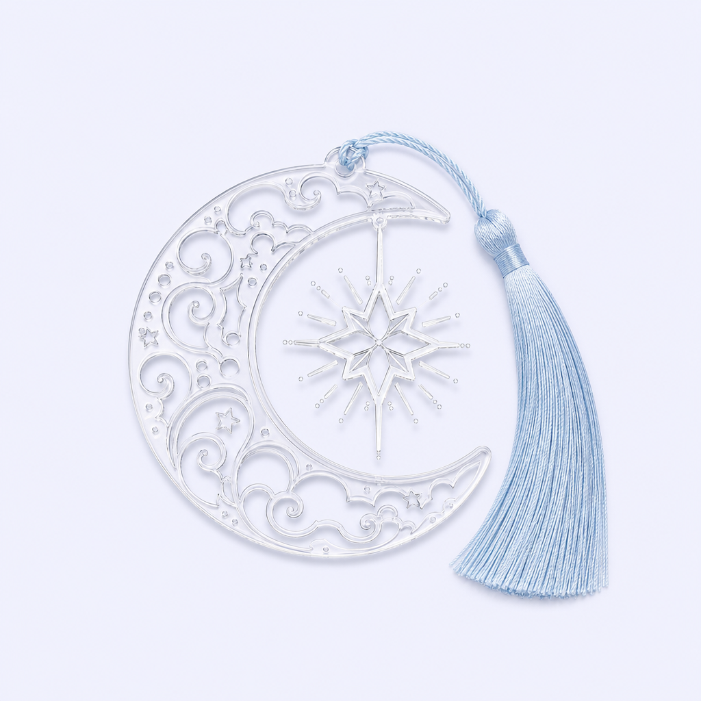 Aesthetic Laser-Carved Hollow Acrylic Bookmarks for Book Lovers & Indie Shops
