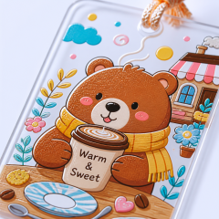 Custom Cartoon Illustration Acrylic Bookmarks with Silky Tassels