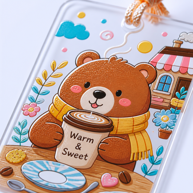 Custom Cartoon Illustration Acrylic Bookmarks with Silky Tassels