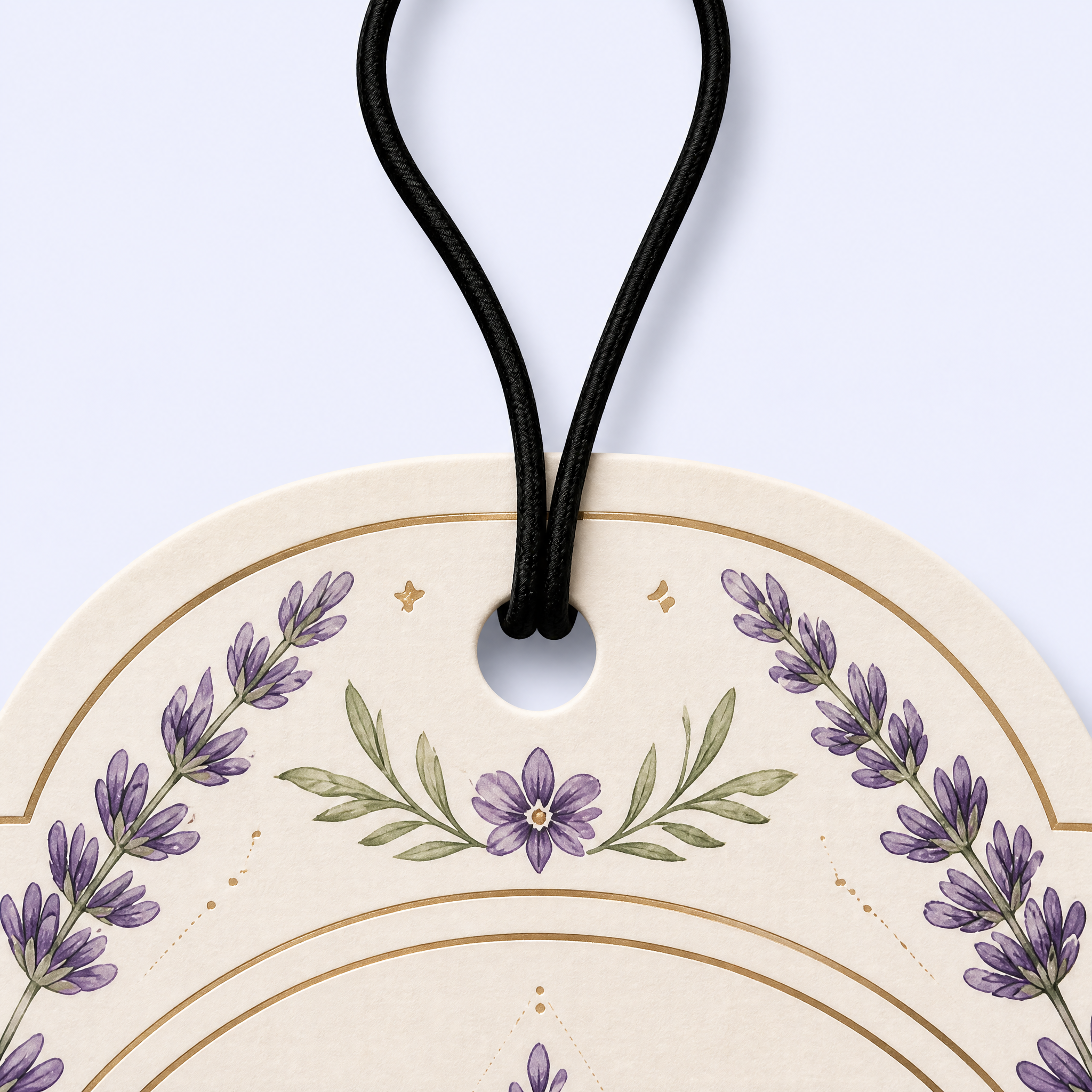 Custom Provence Lavender Car Air Freshener Wholesale · Arched Violet Sacred Geometry Scent Diffuser Hang Tag Manufacturer