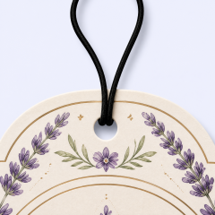 Custom Provence Lavender Car Air Freshener Wholesale · Arched Violet Sacred Geometry Scent Diffuser Hang Tag Manufacturer
