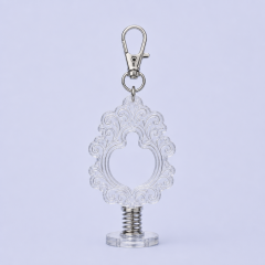 Custom Hollow Filigree Acrylic Spring Bobblehead Keychain - Interactive Desktop & Bag Charm - STANDARD GIFTS