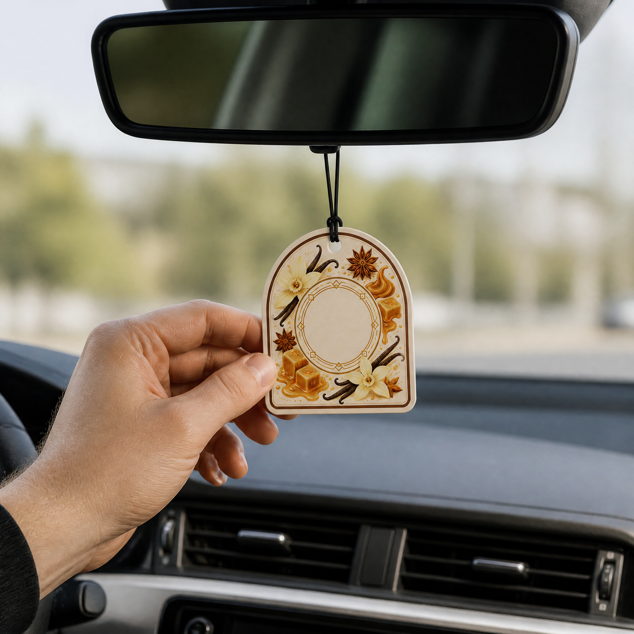 Custom Botanical Herbal Car Air Freshener Wholesale · Arched Cotton Paper Scent Diffuser Hang Tag Manufacturer