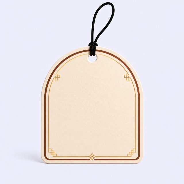 Custom Botanical Herbal Car Air Freshener Wholesale · Arched Cotton Paper Scent Diffuser Hang Tag Manufacturer