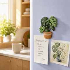 Custom 3D Soft PVC Botanical Plant Fridge Magnets · Monstera, Succulent & Cactus Potted Plant Rubber Refrigerator Magnets Wholesale