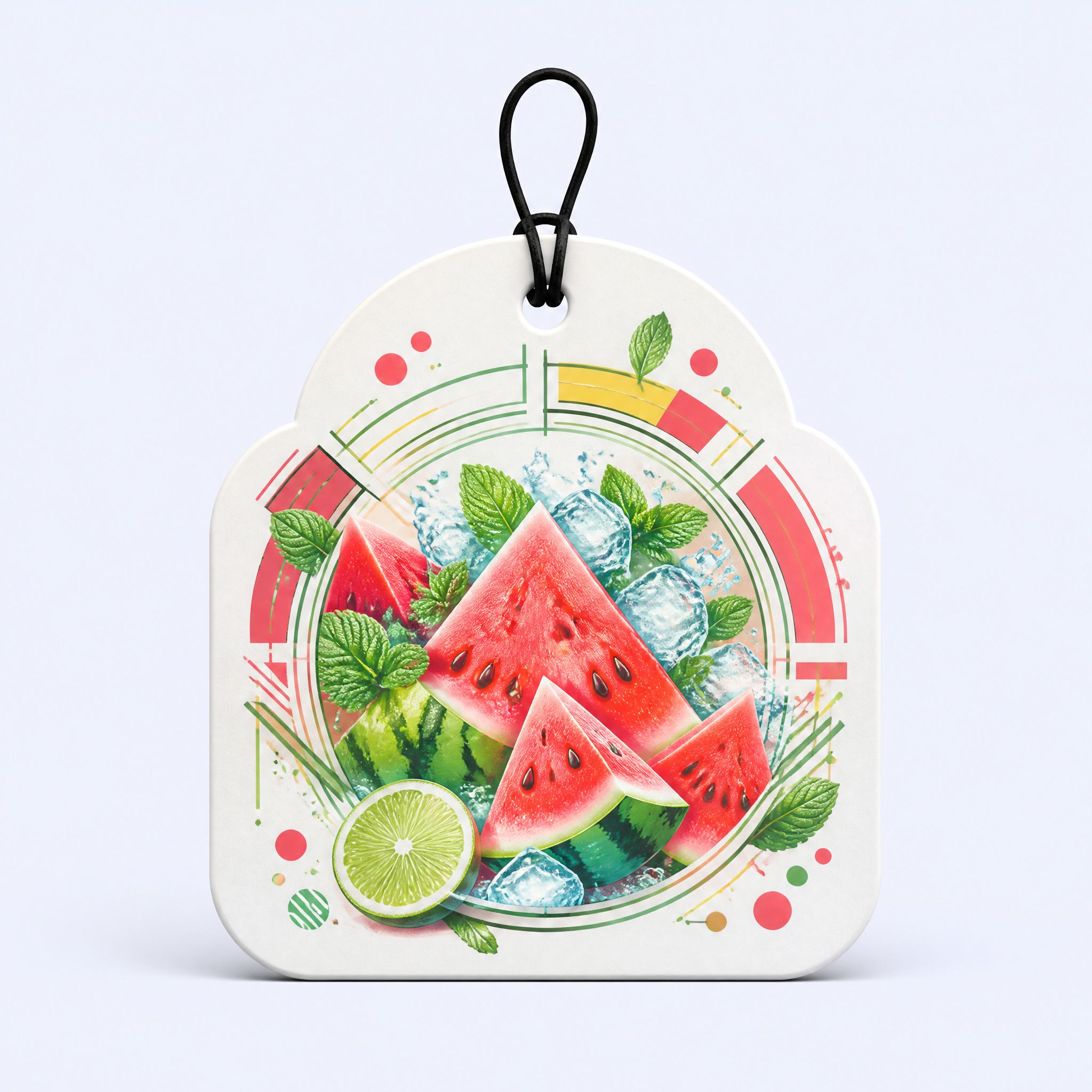 Custom Summer Iced Watermelon Car Air Freshener Wholesale · Arched Lime Mint Pop Art Scent Diffuser Hang Tag Manufacturer
