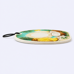 Custom Tropical Piña Colada Car Air Freshener Wholesale · Arched Coconut Pineapple Tiki Scent Diffuser Hang Tag Manufacturer