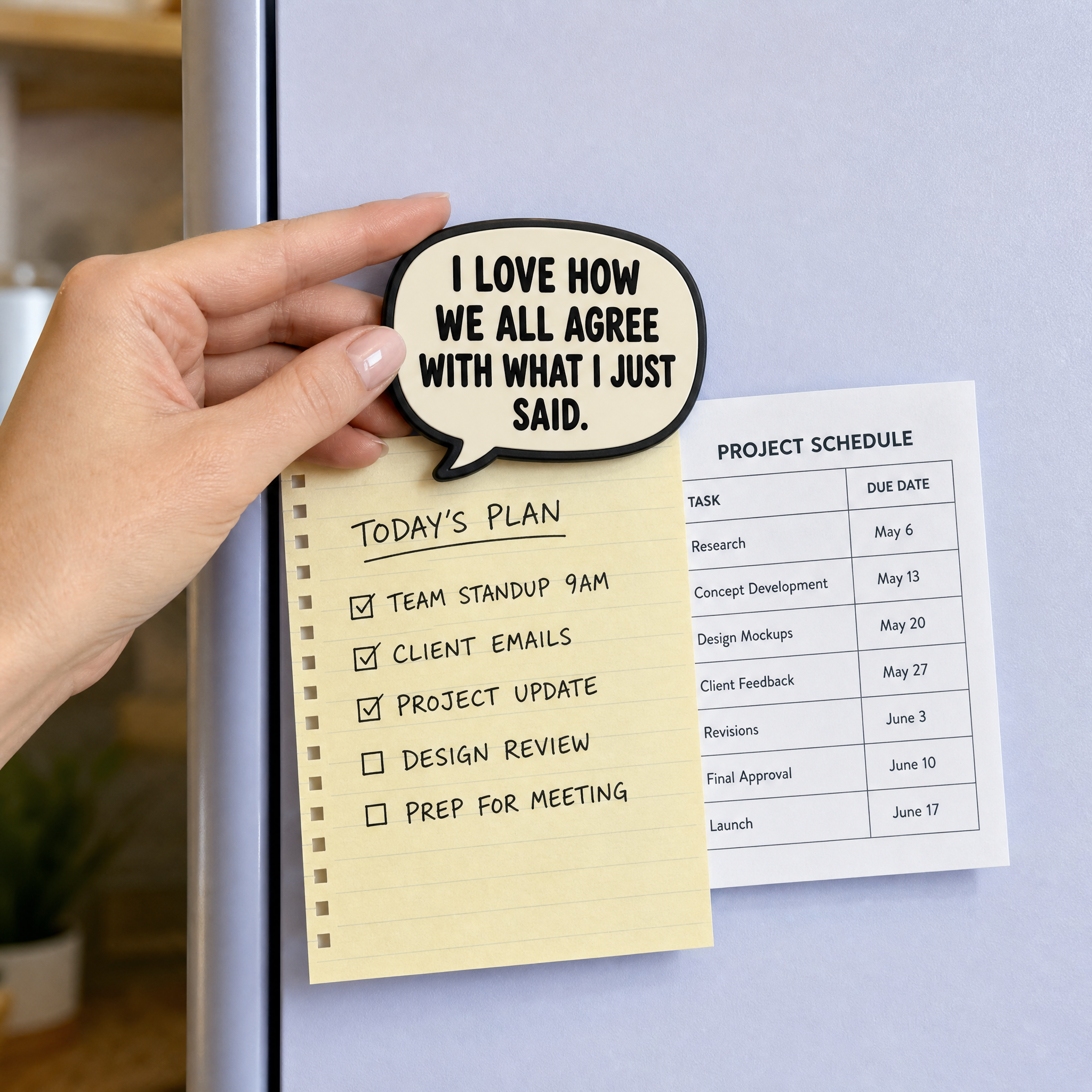 Custom 3D Soft PVC Sarcastic Office Humor Magnets · Corporate Meme, Meeting & WFH Desk Rubber Refrigerator Magnets Wholesale