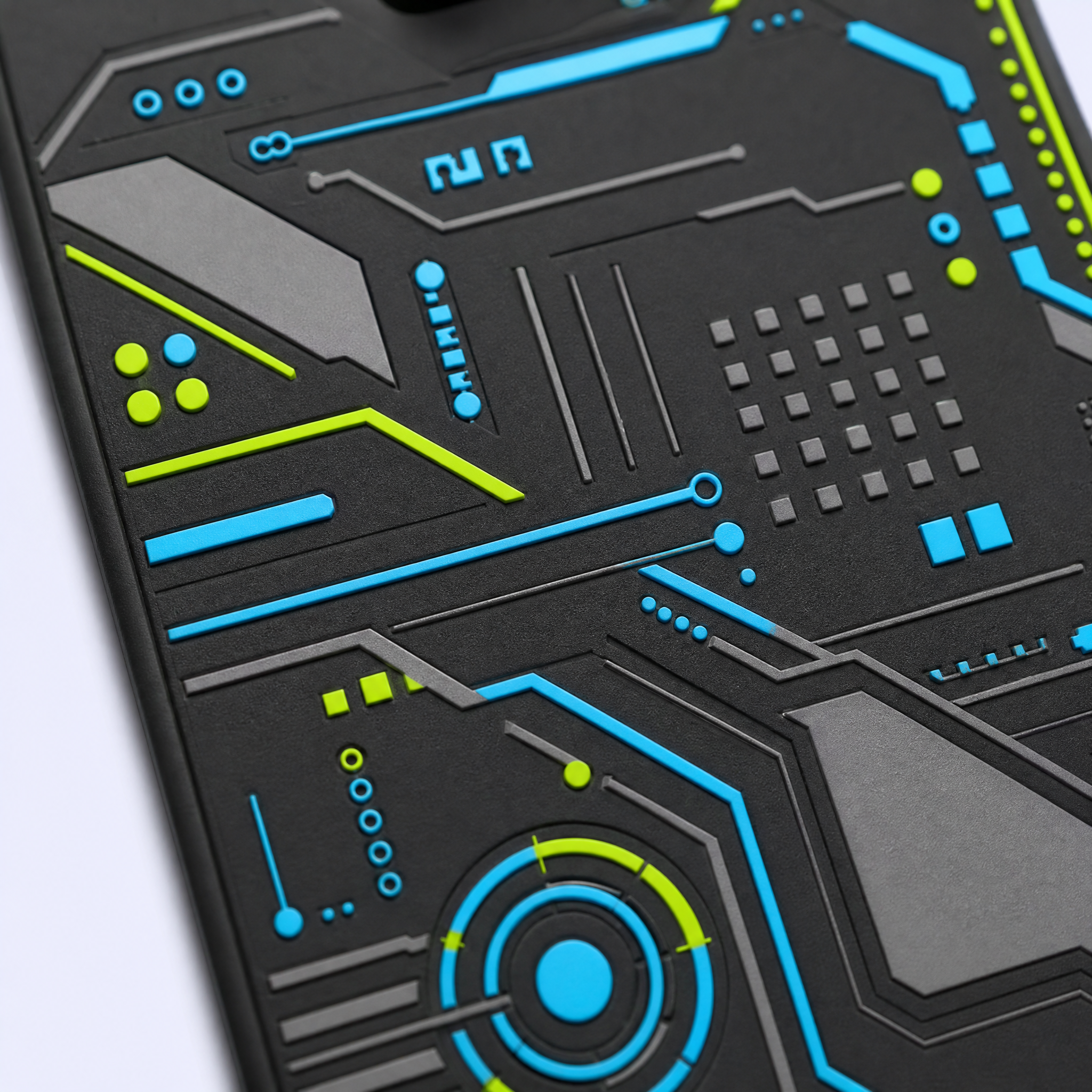 Custom 3D Soft PVC Cyberpunk Luggage Tags · Neon Circuit Board & Sci-Fi Mech Armor Suitcase Identifiers Wholesale