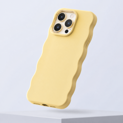 Custom Pastel Wavy Scalloped Liquid Silicone Phone Cases Wholesale · Ergonomic Grip Bumper & Aluminum Camera Bezel Cover Manufacturer