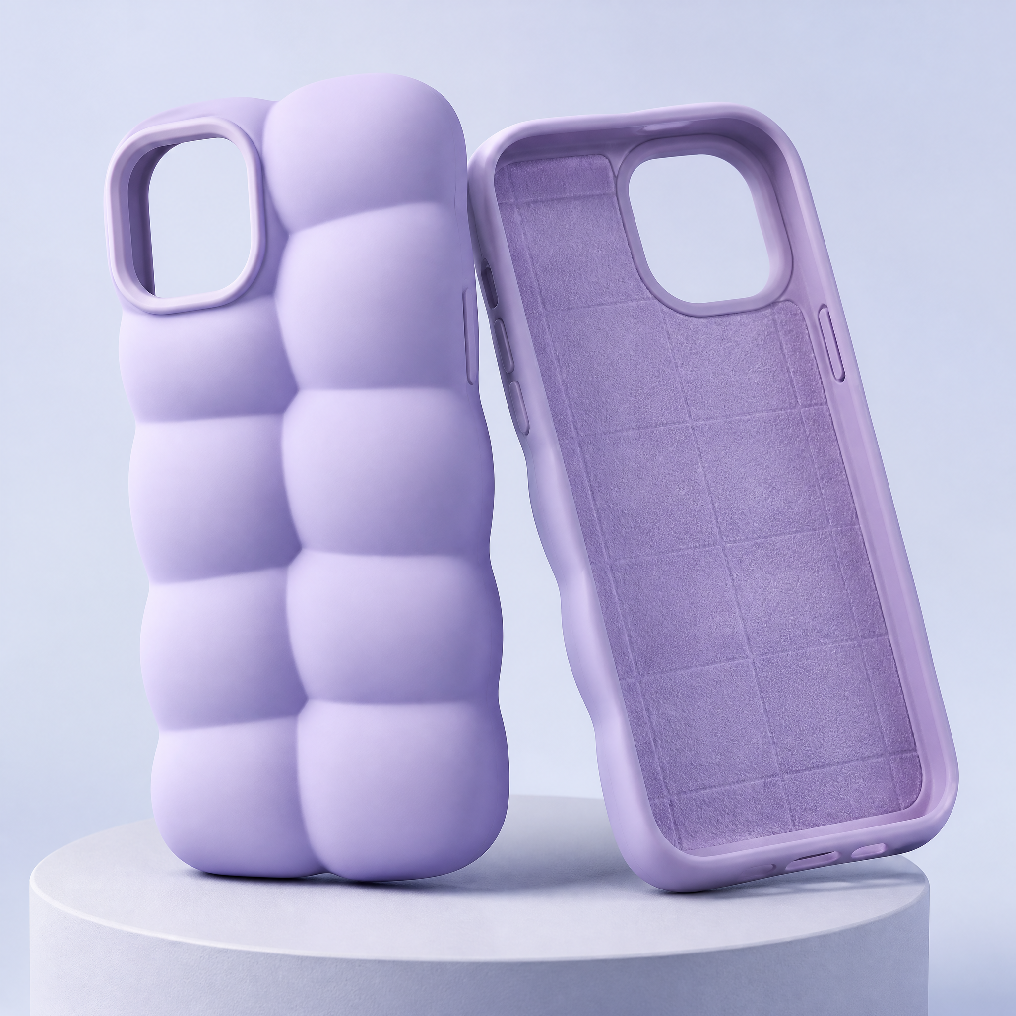 Custom 3D Cloud Bubble Puffer Liquid Silicone Phone Cases Wholesale · Pillow Air-Cushion Bumper & Aluminum Camera Bezel Cover Manufacturer
