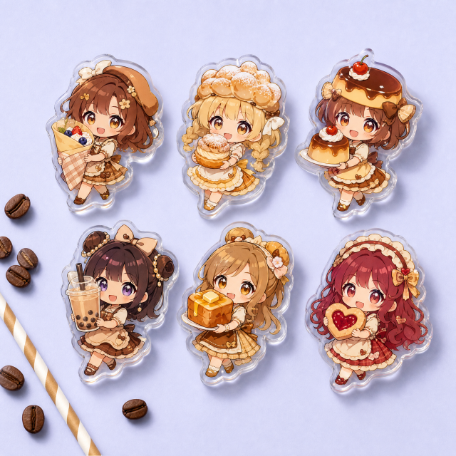 Custom Anime Chibi Acrylic Phone Grip Wholesale · Kawaii Bakery Maid MagSafe & Collapsible Griptok Stand Manufacturer