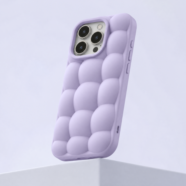 Custom 3D Cloud Bubble Puffer Liquid Silicone Phone Cases Wholesale · Pillow Air-Cushion Bumper & Aluminum Camera Bezel Cover Manufacturer