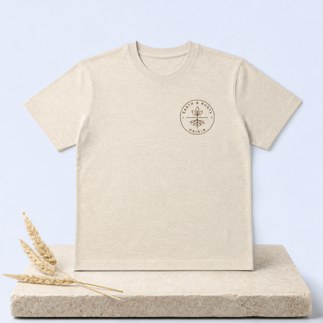 Custom Minimalist Text Graphic T-Shirt Combed Cotton Relaxed Crewneck