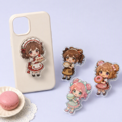 Custom Anime Chibi Acrylic Phone Grip Wholesale · Kawaii Bakery Maid MagSafe & Collapsible Griptok Stand Manufacturer