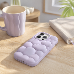 Custom 3D Cloud Bubble Puffer Liquid Silicone Phone Cases Wholesale · Pillow Air-Cushion Bumper & Aluminum Camera Bezel Cover Manufacturer