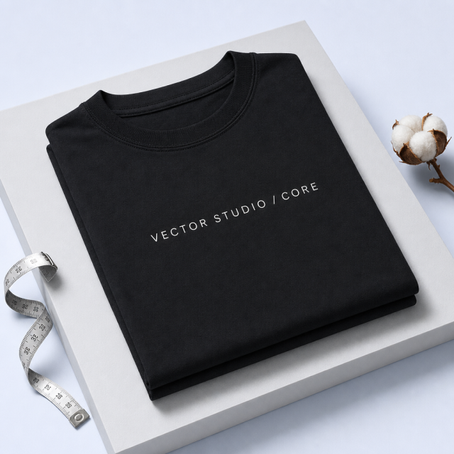 Custom Minimalist Text Graphic T-Shirt Combed Cotton Relaxed Crewneck