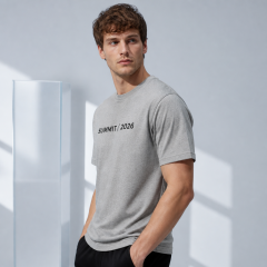 Custom Minimalist Text Graphic T-Shirt Combed Cotton Relaxed Crewneck