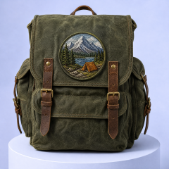 Custom Mountain Landscape Embroidered Patches Wholesale · Outdoor Hiking Adventure Iron-On Badge Manufacturer
