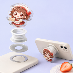Custom Anime Chibi Acrylic Phone Grip Wholesale · Kawaii Bakery Maid MagSafe & Collapsible Griptok Stand Manufacturer