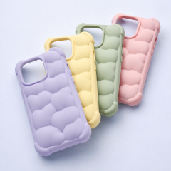 Custom 3D Cloud Bubble Puffer Liquid Silicone Phone Cases Wholesale · Pillow Air-Cushion Bumper & Aluminum Camera Bezel Cover Manufacturer