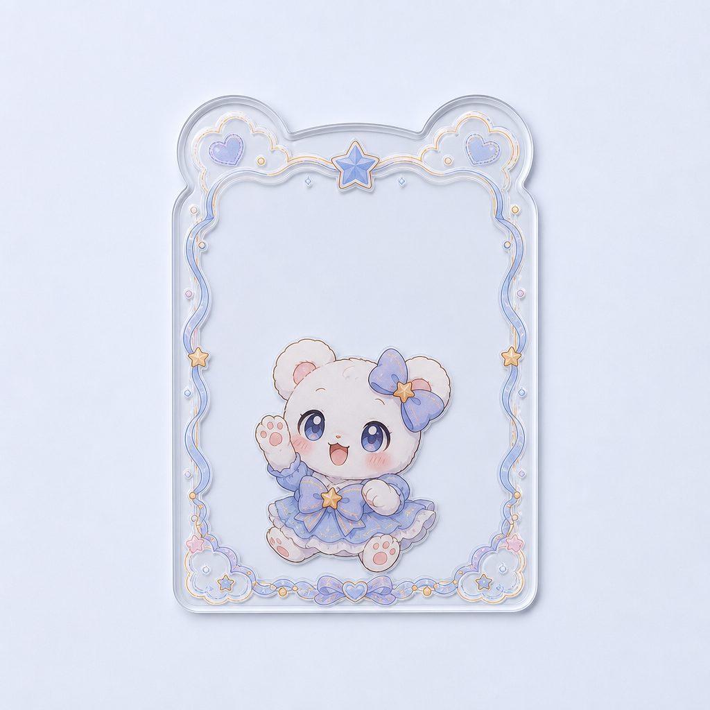 STANDARD GIFTS Custom Die-Cut Transparent Photo Cards - Clear Anime & Polaroid Cards with 1/3 Bank Card Thickness