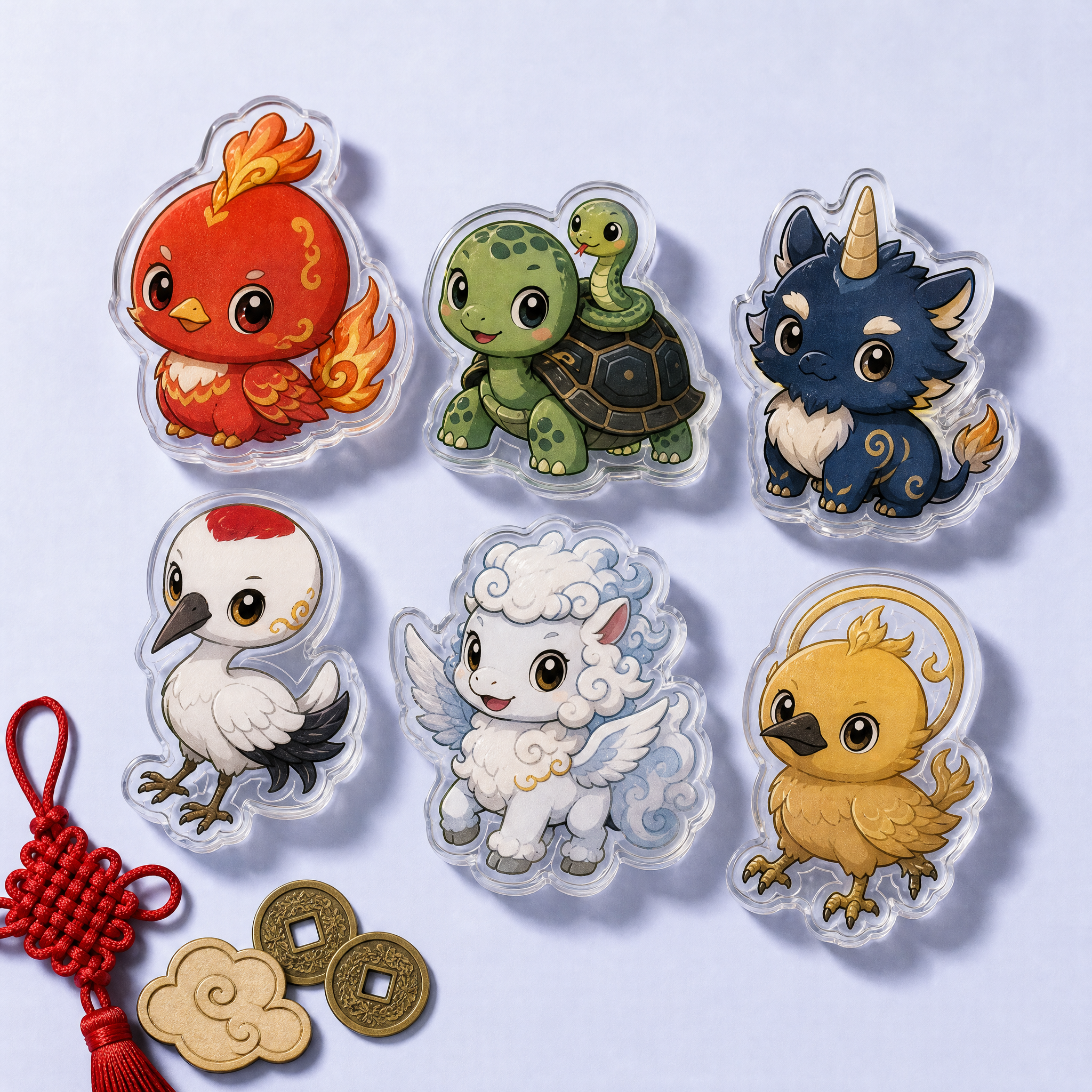 Custom Lucky Dragon & Mythological Beast Acrylic Phone Grip Wholesale · Auspicious Mascot MagSafe & Collapsible Griptok Manufacturer