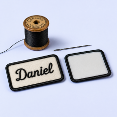 Custom Workwear Embroidered Name Patches Wholesale · Vintage Mechanic Uniform Script Tag Badge Manufacturer