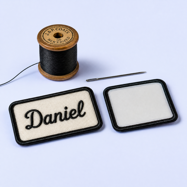 Custom Workwear Embroidered Name Patches Wholesale · Vintage Mechanic Uniform Script Tag Badge Manufacturer