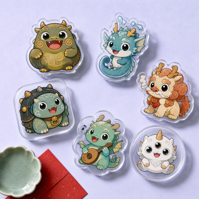 Custom Lucky Dragon & Mythological Beast Acrylic Phone Grip Wholesale · Auspicious Mascot MagSafe & Collapsible Griptok Manufacturer