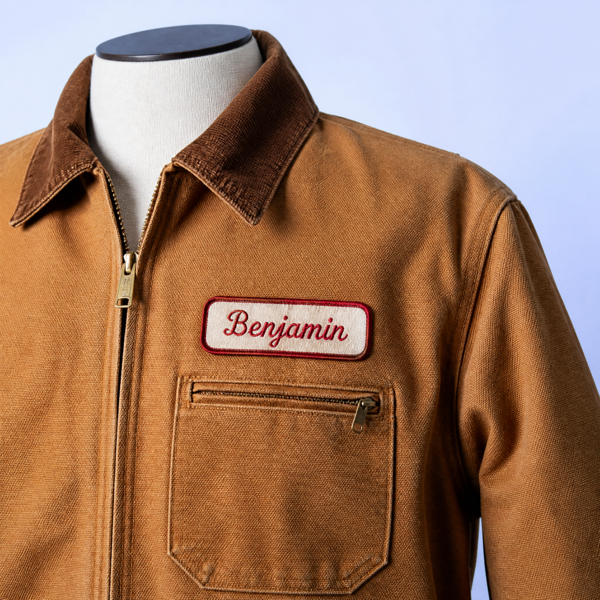 Custom Workwear Embroidered Name Patches Wholesale · Vintage Mechanic Uniform Script Tag Badge Manufacturer