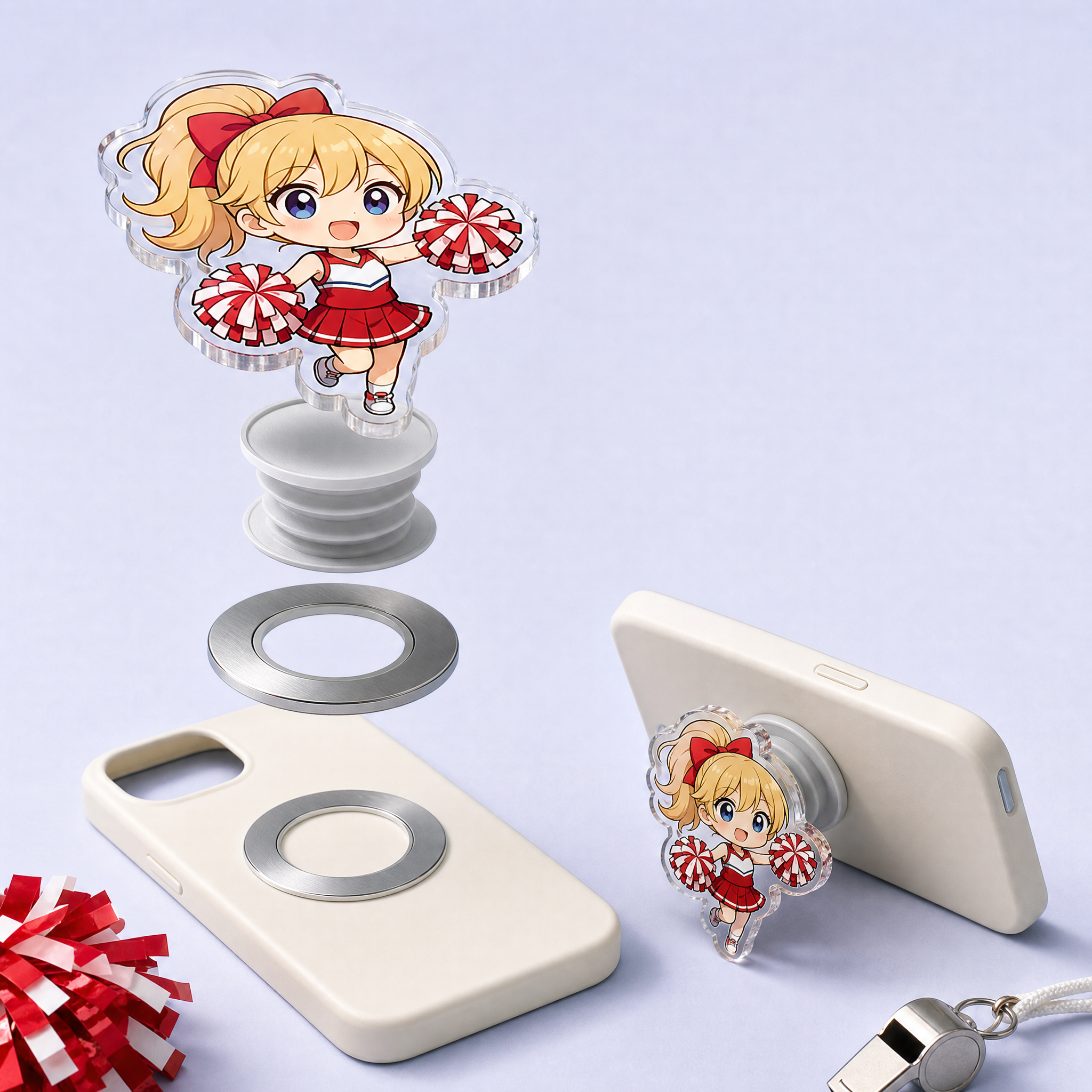 Custom Anime Acrylic Phone Grips Wholesale · MagSafe & Collapsible Kickstand Socket Griptok Manufacturer