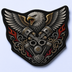 Custom Biker Motorcycle Club Back Patches Wholesale · 3-Piece Rocker Set Leather Vest Embroidery Patch Manufacturer