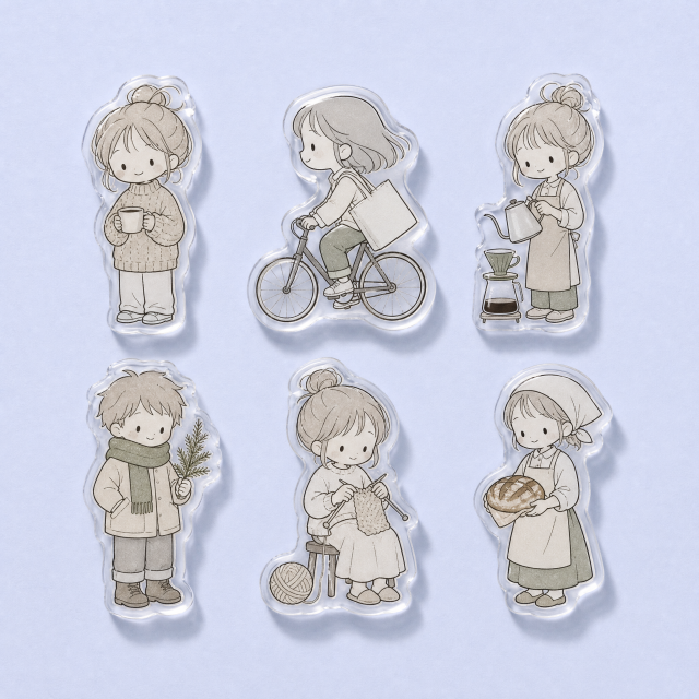 Custom Cozy Hygge Lifestyle Acrylic Phone Grip Wholesale · Healing Chibi Anime MagSafe & Collapsible Griptok Stand Manufacturer