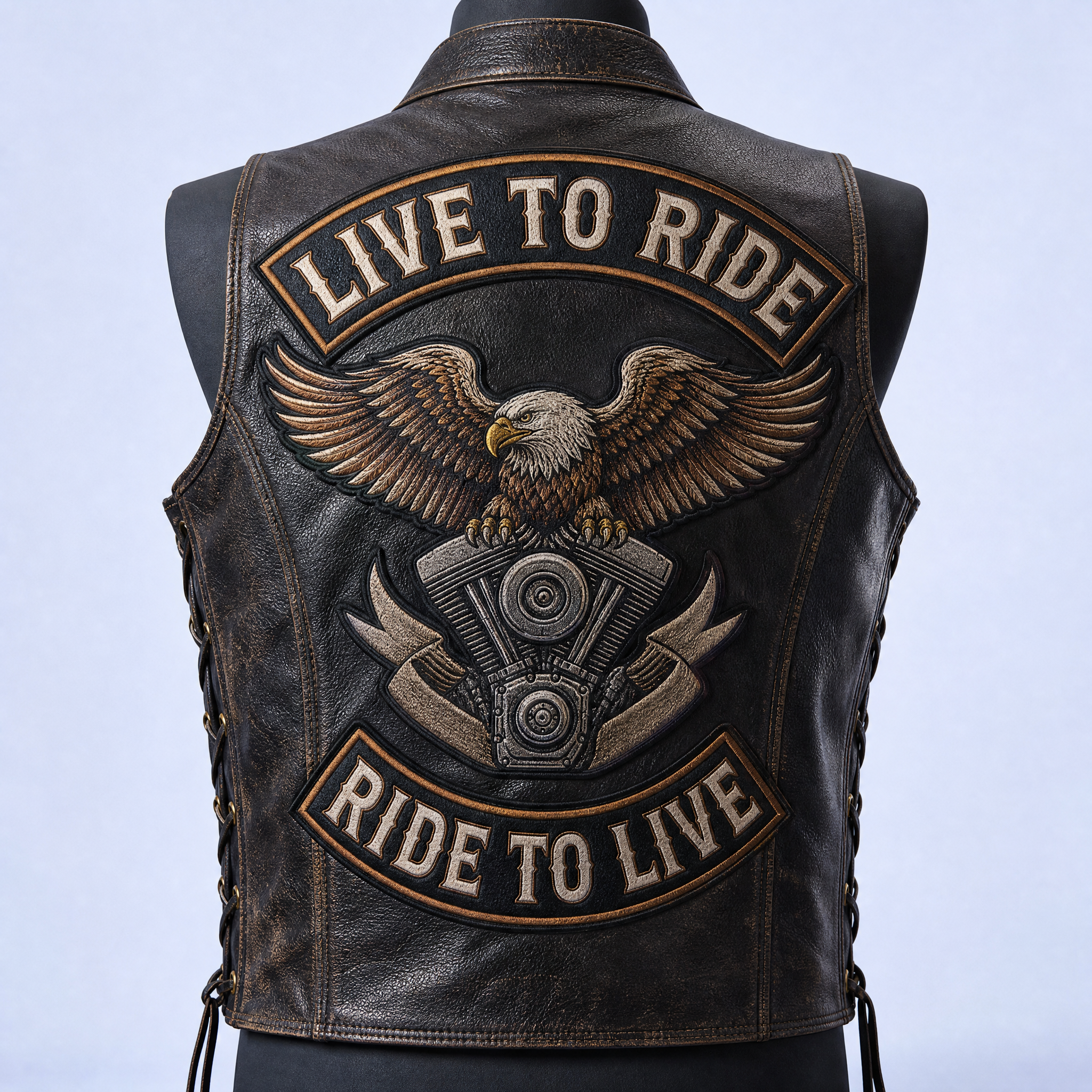 Custom Biker Motorcycle Club Back Patches Wholesale · 3-Piece Rocker Set Leather Vest Embroidery Patch Manufacturer