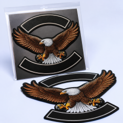 Custom Biker Motorcycle Club Back Patches Wholesale · 3-Piece Rocker Set Leather Vest Embroidery Patch Manufacturer