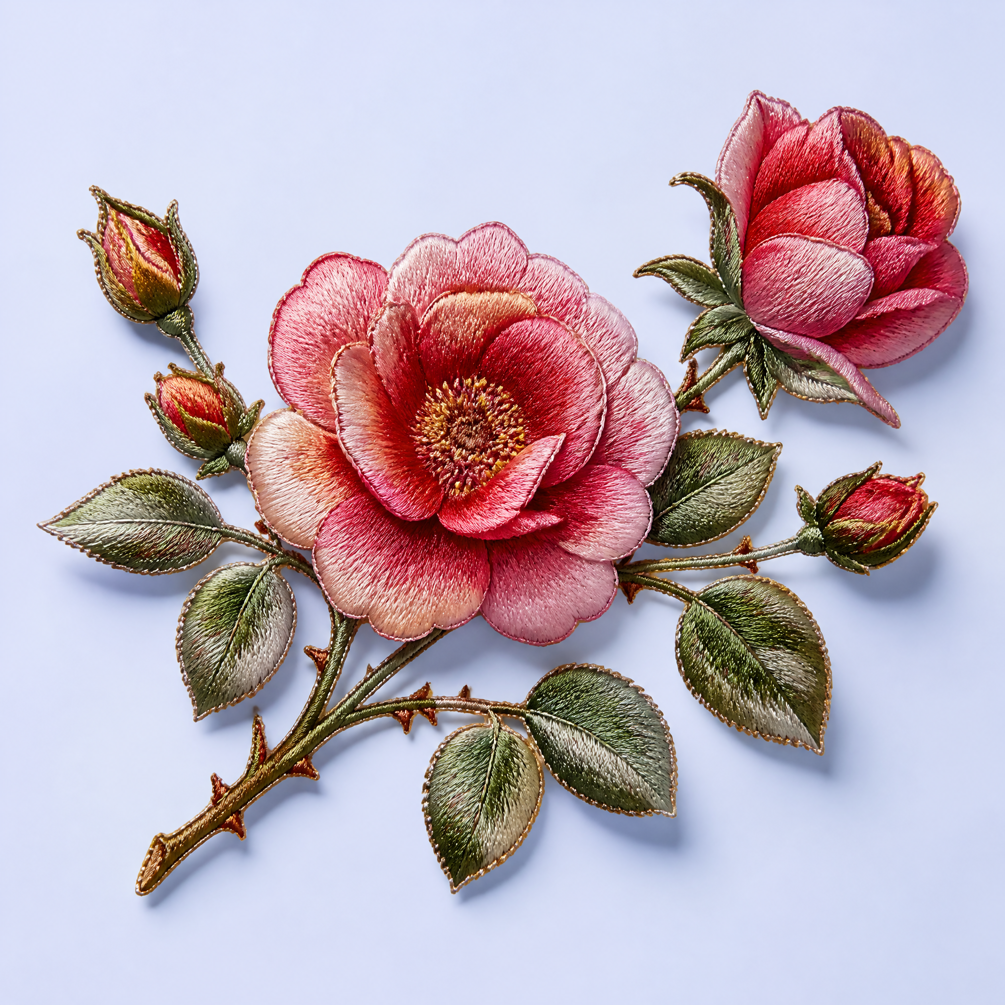 Custom Botanical Floral Embroidered Patches Wholesale · 3D Silk Blossom Organza Applique Patch Manufacturer