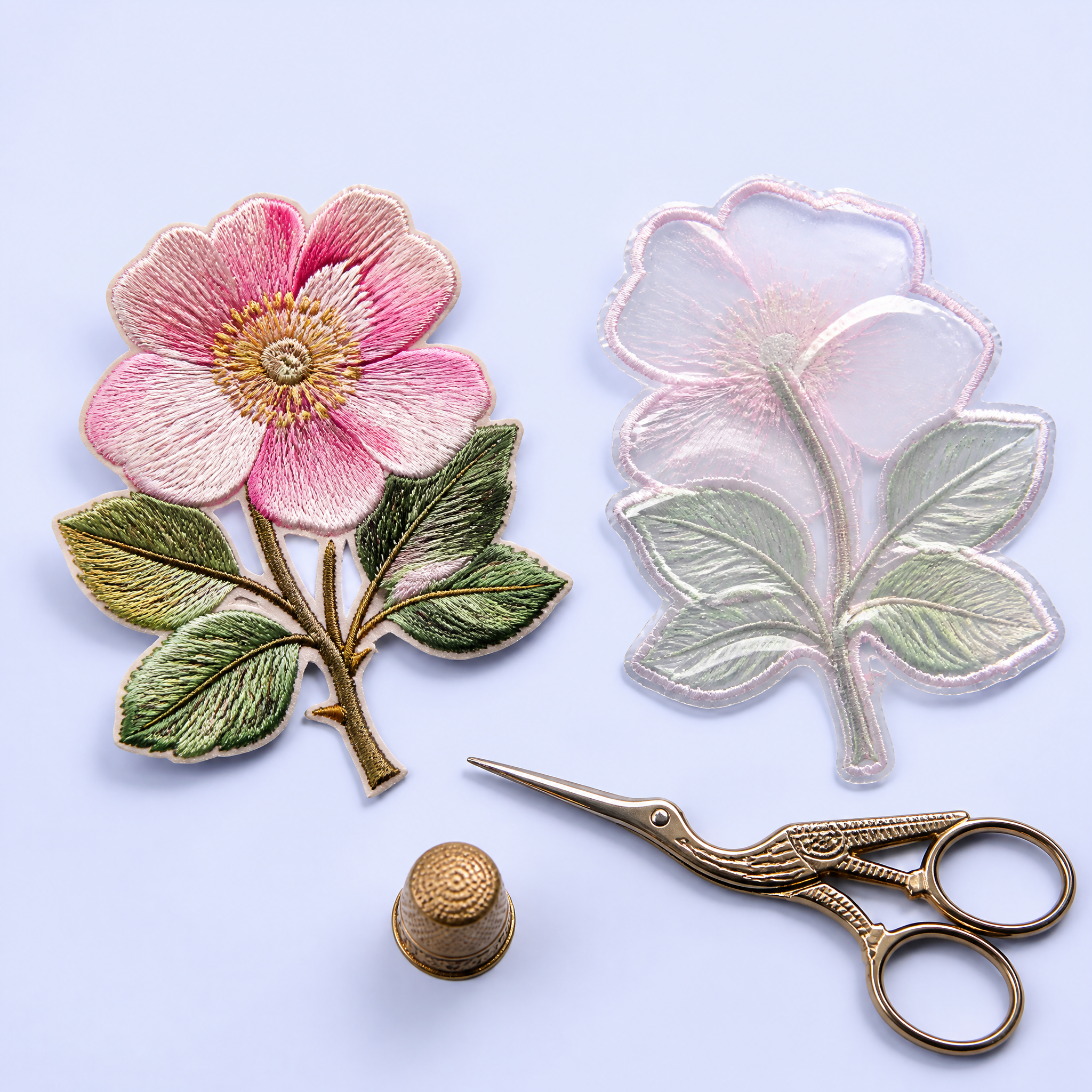 Custom Botanical Floral Embroidered Patches Wholesale · 3D Silk Blossom Organza Applique Patch Manufacturer