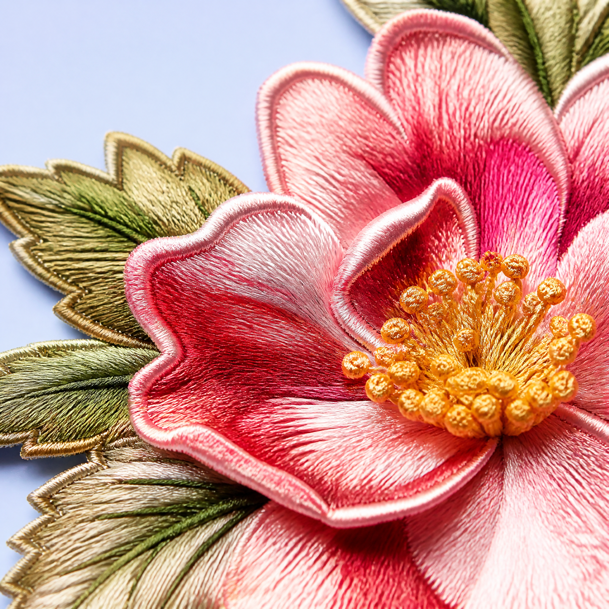 Custom Botanical Floral Embroidered Patches Wholesale · 3D Silk Blossom Organza Applique Patch Manufacturer