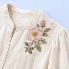 Custom Botanical Floral Embroidered Patches Wholesale · 3D Silk Blossom Organza Applique Patch Manufacturer