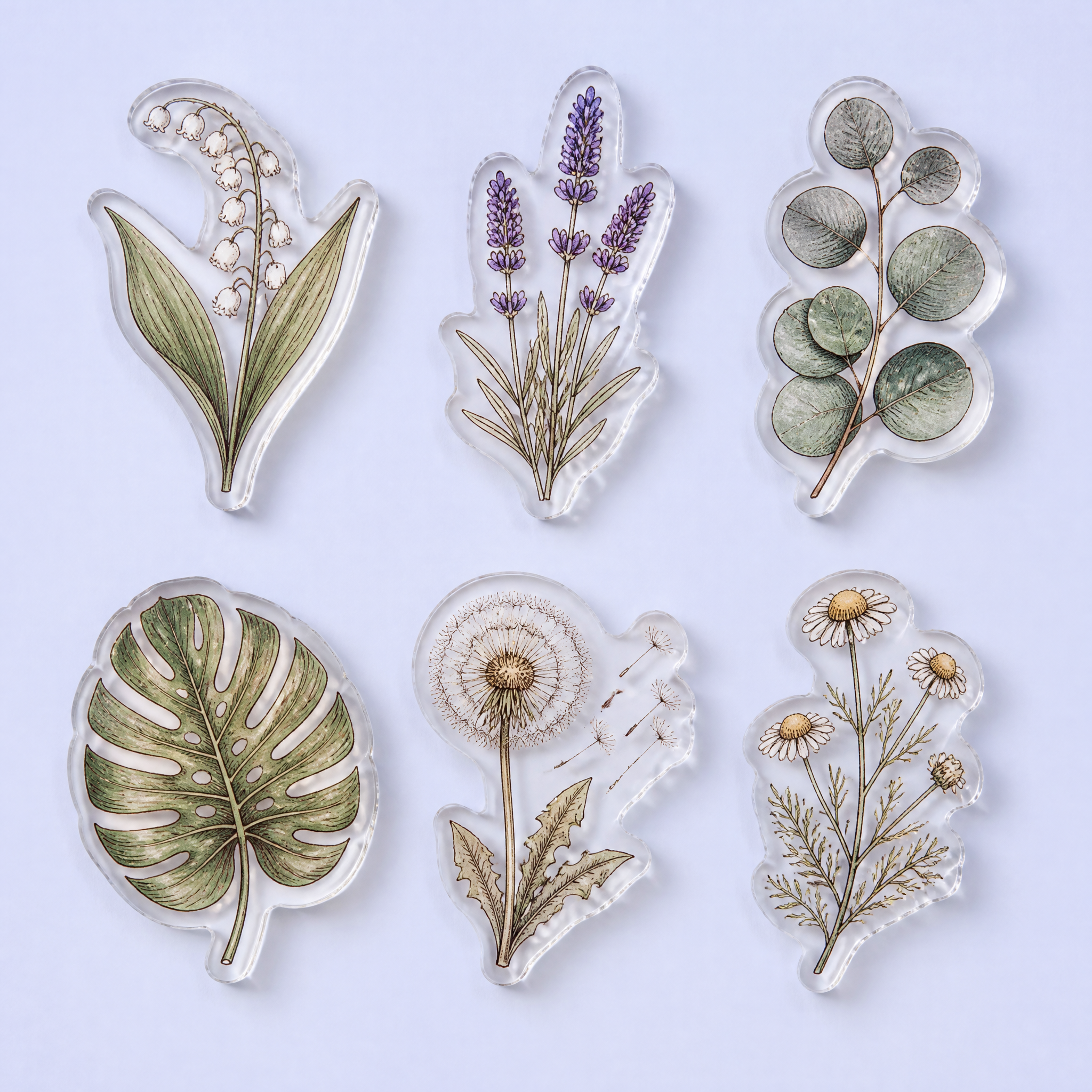 Custom Vintage Botanical Herbarium Acrylic Phone Grip Wholesale · Pressed Flower Lily of the Valley MagSafe Griptok Manufacturer