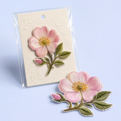 Custom Botanical Floral Embroidered Patches Wholesale · 3D Silk Blossom Organza Applique Patch Manufacturer