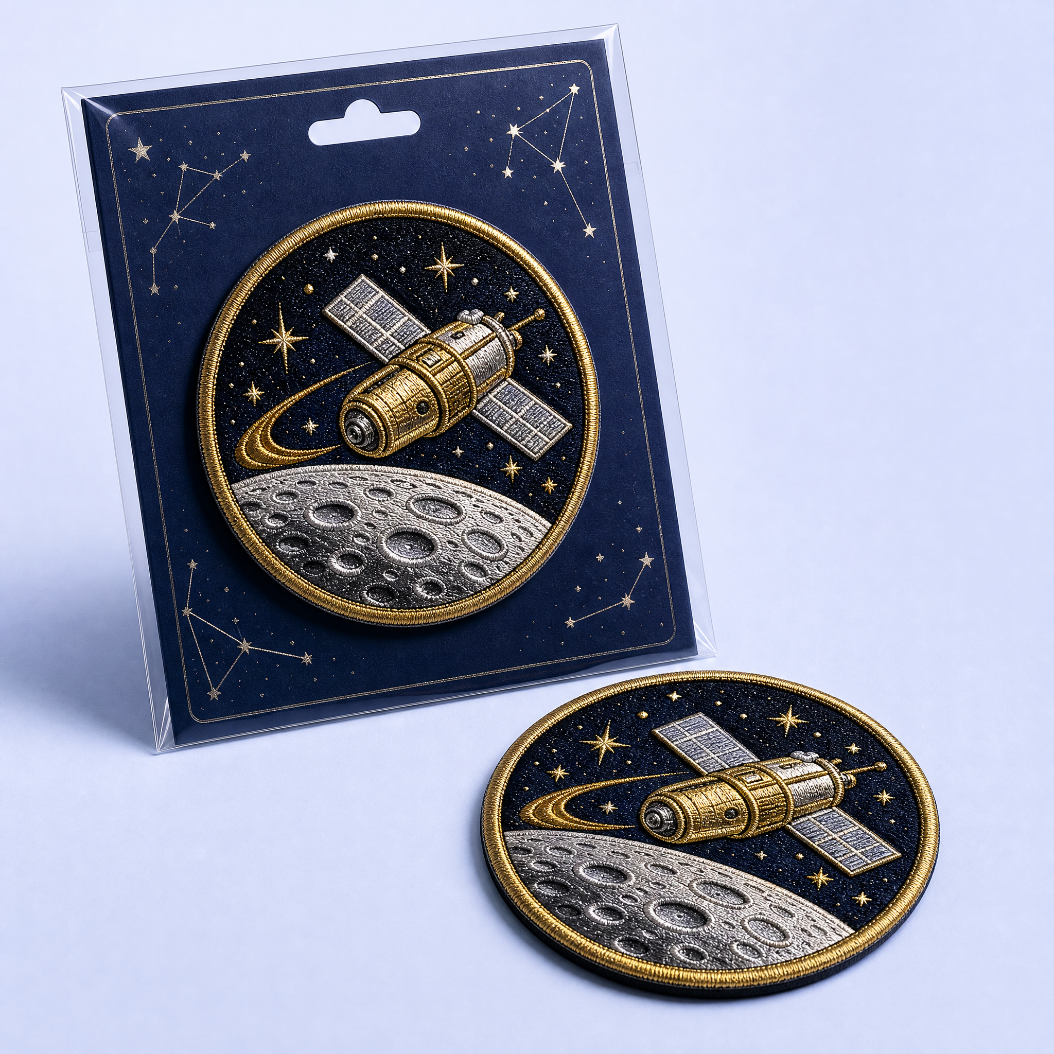Custom Space Mission Embroidered Patches Wholesale · Metallic NASA Astronaut Sci-Fi Flight Jacket Badge Manufacturer