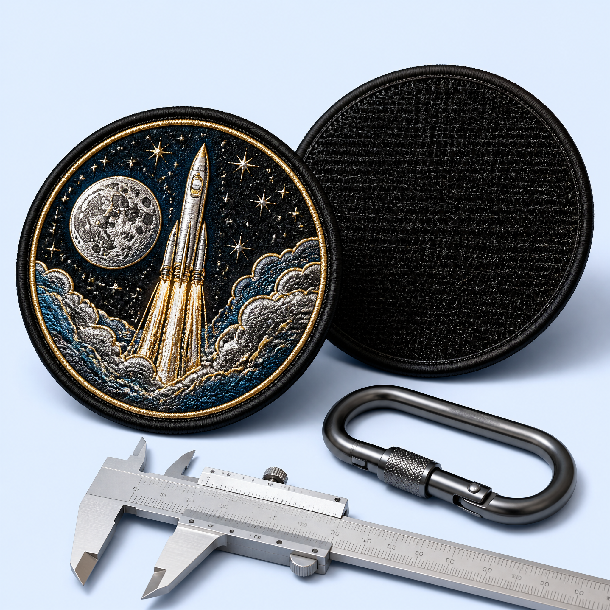 Custom Space Mission Embroidered Patches Wholesale · Metallic NASA Astronaut Sci-Fi Flight Jacket Badge Manufacturer