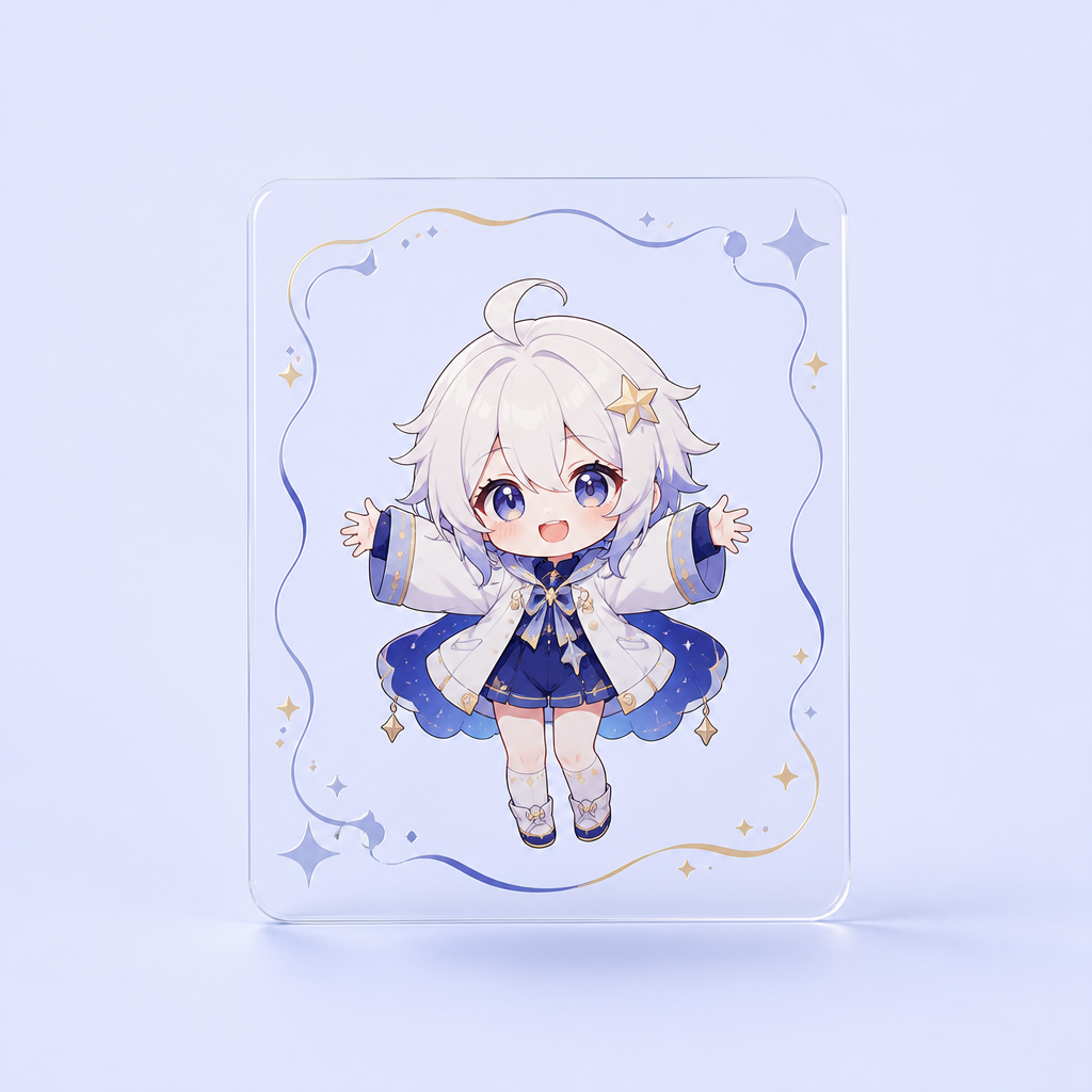 STANDARD GIFTS Custom Die-Cut Transparent Photo Cards - Clear Anime & Polaroid Cards with 1/3 Bank Card Thickness