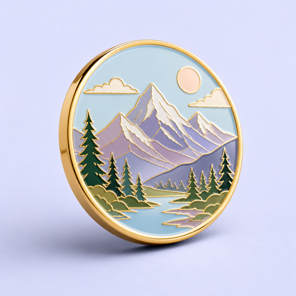 Custom Scenic Illustration Enamel Pins - Travel Souvenir Badges - STANDARD GIFTS