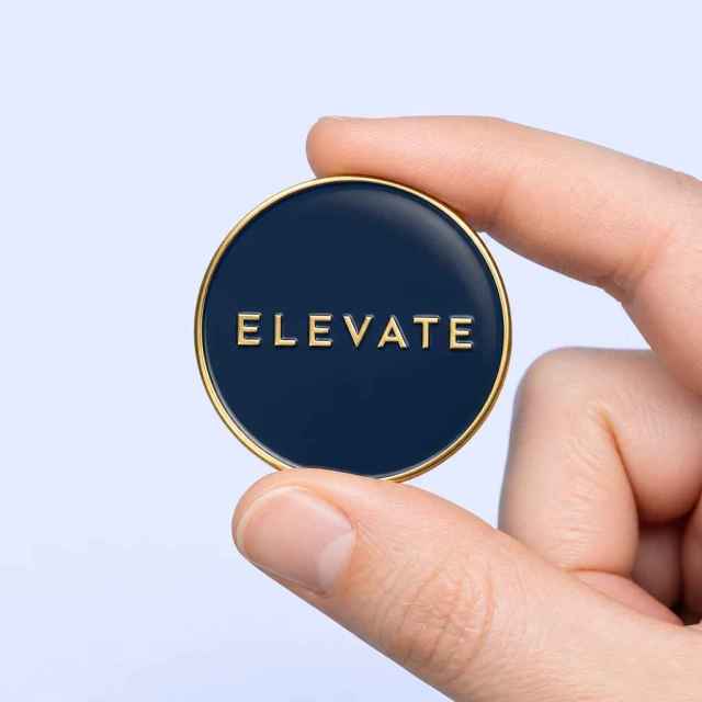 STANDARD GIFTS Custom Minimalist Text & Geometric Logo Enamel Lapel Pin Badges