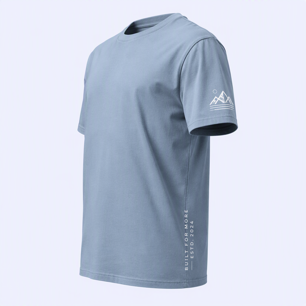 Custom Sleeve and Bottom Hem Print T-Shirt Minimalist Graphic Youth Streetwear Tee